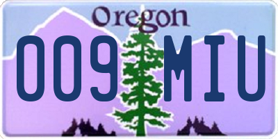 OR license plate 009MIU