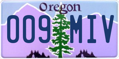 OR license plate 009MIV