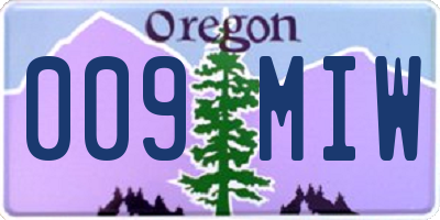 OR license plate 009MIW