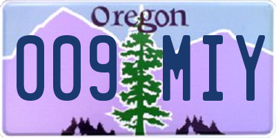 OR license plate 009MIY