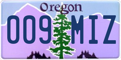 OR license plate 009MIZ