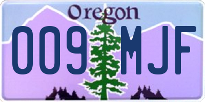OR license plate 009MJF