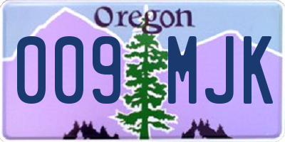 OR license plate 009MJK