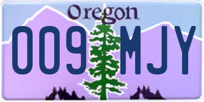 OR license plate 009MJY