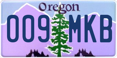 OR license plate 009MKB