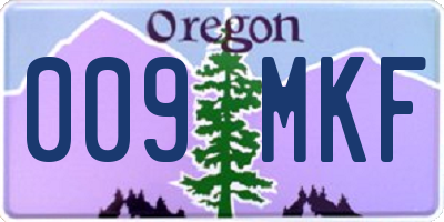 OR license plate 009MKF