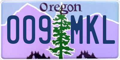 OR license plate 009MKL