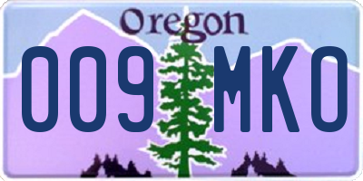 OR license plate 009MKO