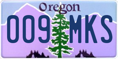 OR license plate 009MKS