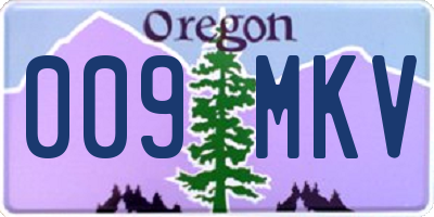 OR license plate 009MKV