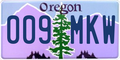 OR license plate 009MKW
