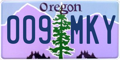 OR license plate 009MKY