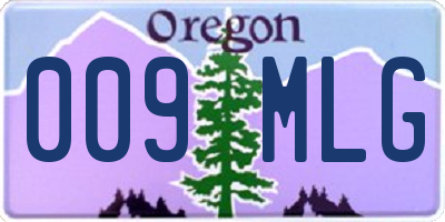 OR license plate 009MLG