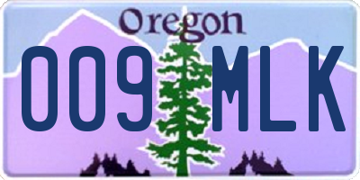 OR license plate 009MLK
