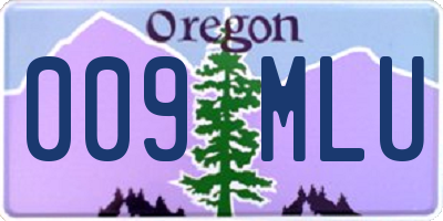 OR license plate 009MLU