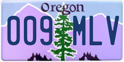 OR license plate 009MLV