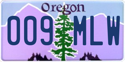 OR license plate 009MLW