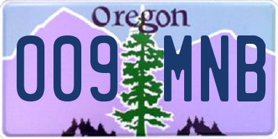 OR license plate 009MNB