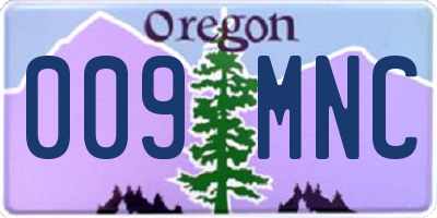 OR license plate 009MNC