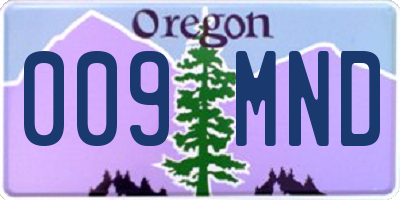 OR license plate 009MND