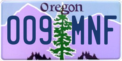 OR license plate 009MNF