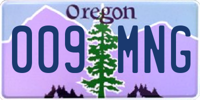 OR license plate 009MNG
