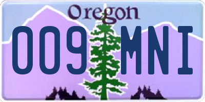 OR license plate 009MNI