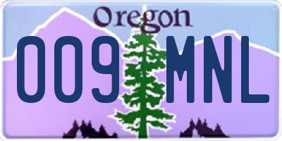 OR license plate 009MNL