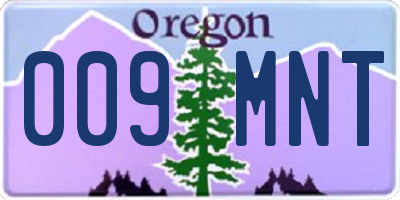 OR license plate 009MNT