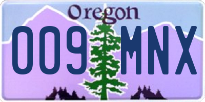 OR license plate 009MNX