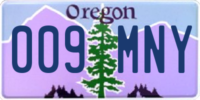 OR license plate 009MNY