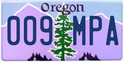OR license plate 009MPA