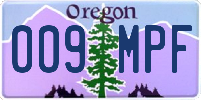 OR license plate 009MPF