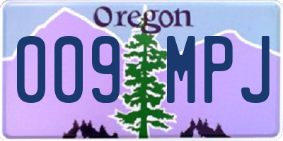 OR license plate 009MPJ