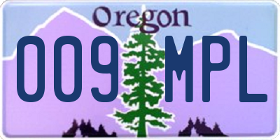 OR license plate 009MPL