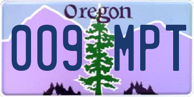 OR license plate 009MPT