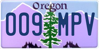 OR license plate 009MPV