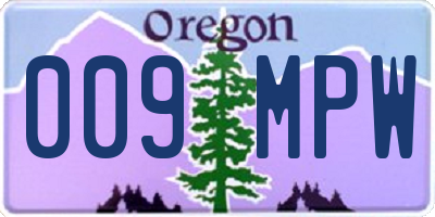 OR license plate 009MPW