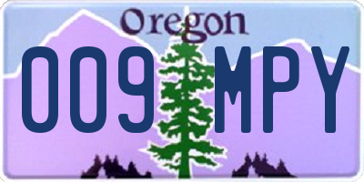 OR license plate 009MPY