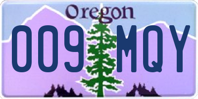 OR license plate 009MQY