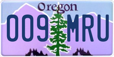 OR license plate 009MRU