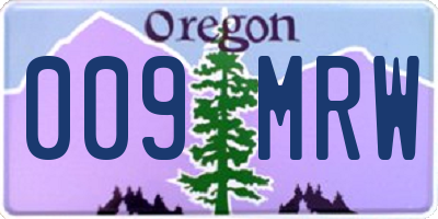 OR license plate 009MRW