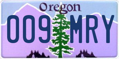 OR license plate 009MRY