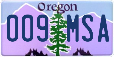 OR license plate 009MSA
