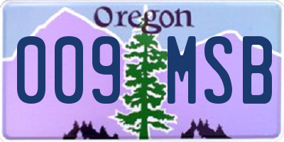 OR license plate 009MSB
