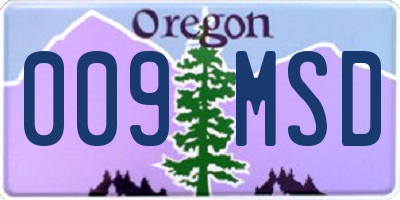 OR license plate 009MSD