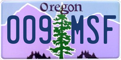 OR license plate 009MSF
