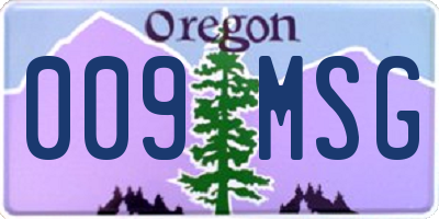 OR license plate 009MSG