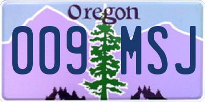 OR license plate 009MSJ