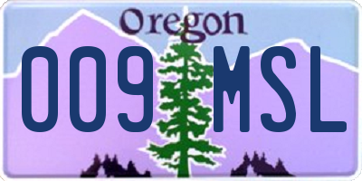 OR license plate 009MSL